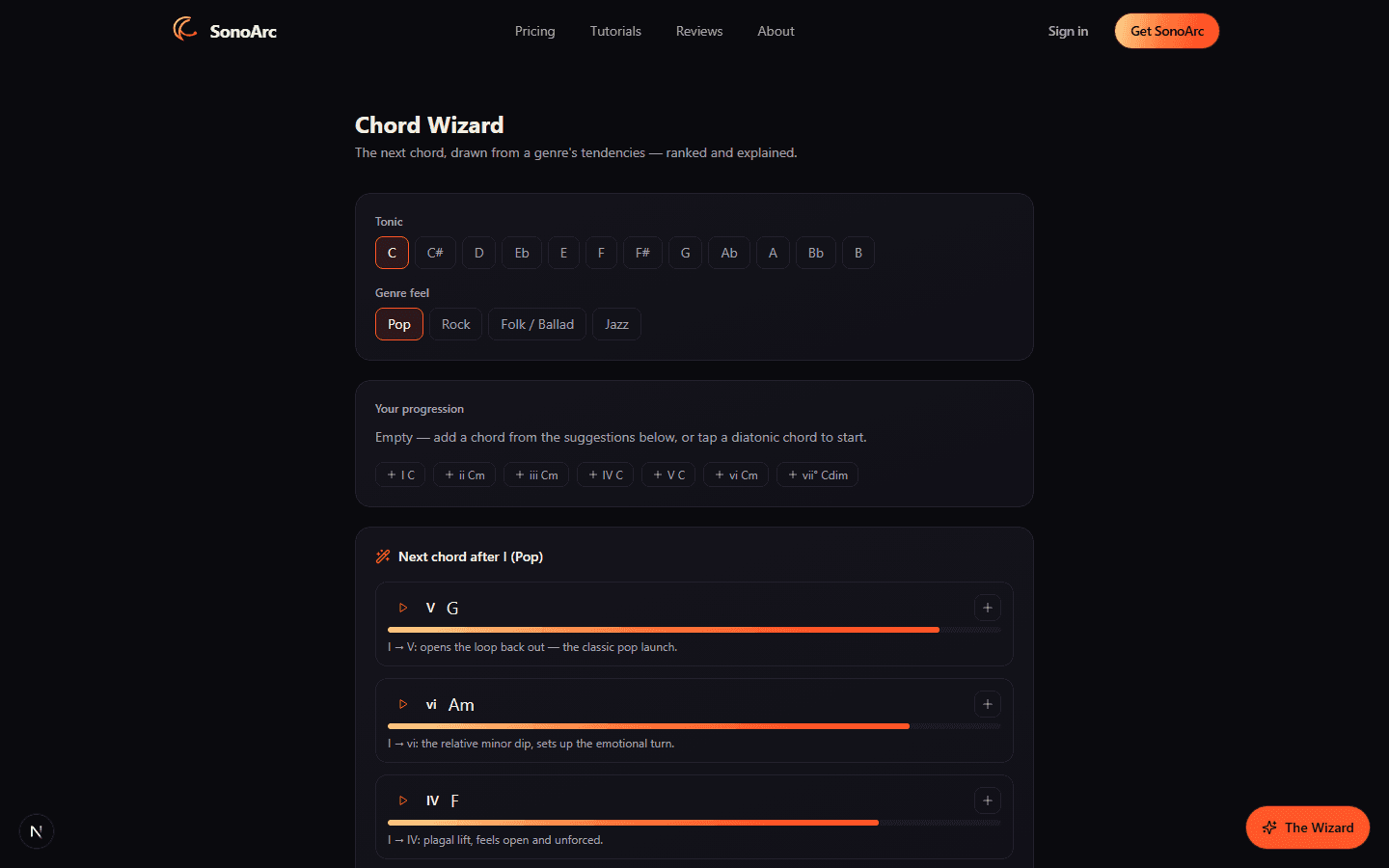 SonoArc — Chord Wizard